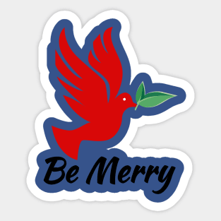 Merry Christmas Wishes with a bird Sticker